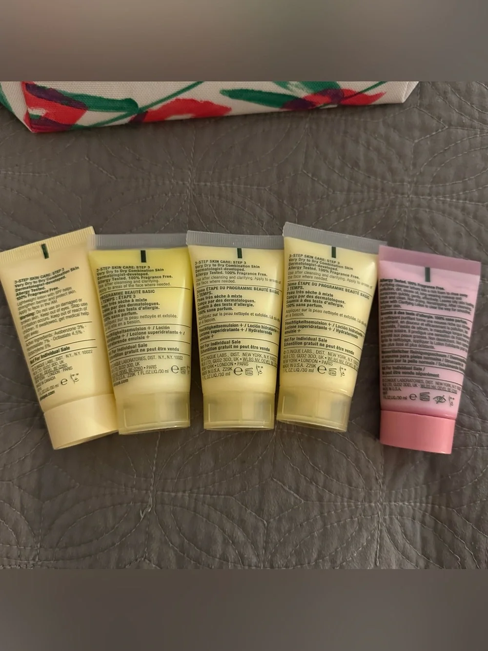 New 12 Piece Travel Size Clinique Skincare Lot Bundle + Cosmetic Bag